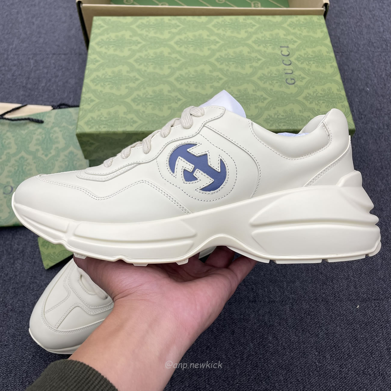 Gucci Rhyton Interlocking G Sneaker Black White 757857 Upg70 9567 (7) - www.newkick.vip